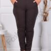 Pantalon elegant maxi cu efect Push Up-maro cod 24348-21