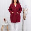 Palton maxi elegant din bucle-bordo cod 1748-14