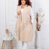 Vesta lunga maxi din bucle cu croi modern-capucino cod 3361-3
