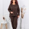 Compleu maxi sport-elegant cu aplicatie-ciocolata cod 11406-3