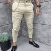Pantalon oficial pentru barbati cu fermoar la vitel-capucino cod 2450-4