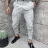 Pantalon elegant pentru barbati/30-46/-gri deschis melanj cod 2072-7