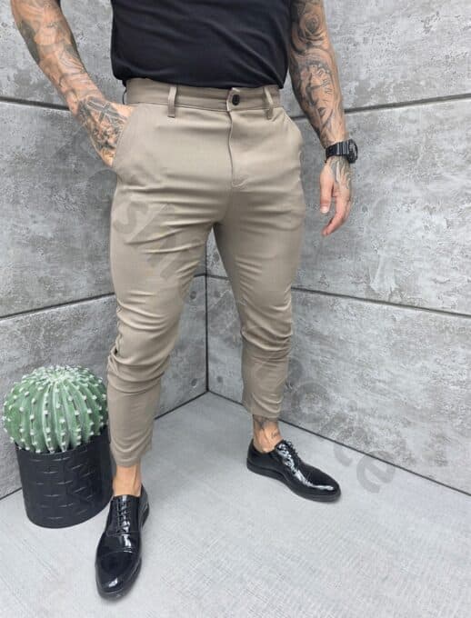 Pantalon elegant pentru barbati in culoare moca cod 2072-9