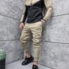 Compleu sport pentru barbati in doua culori cu gluga-bej cod 739-1