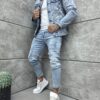 Compleu din denim cu aplicatii si blugi Skinny fit cod 159-7855