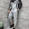 Compleu sport pentru barbati in doua culori cu gluga-gri cod 739-3