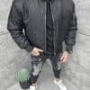 Geaca groasa Oversize pentru barbati cu guler la baza gatului-negru cod 10122