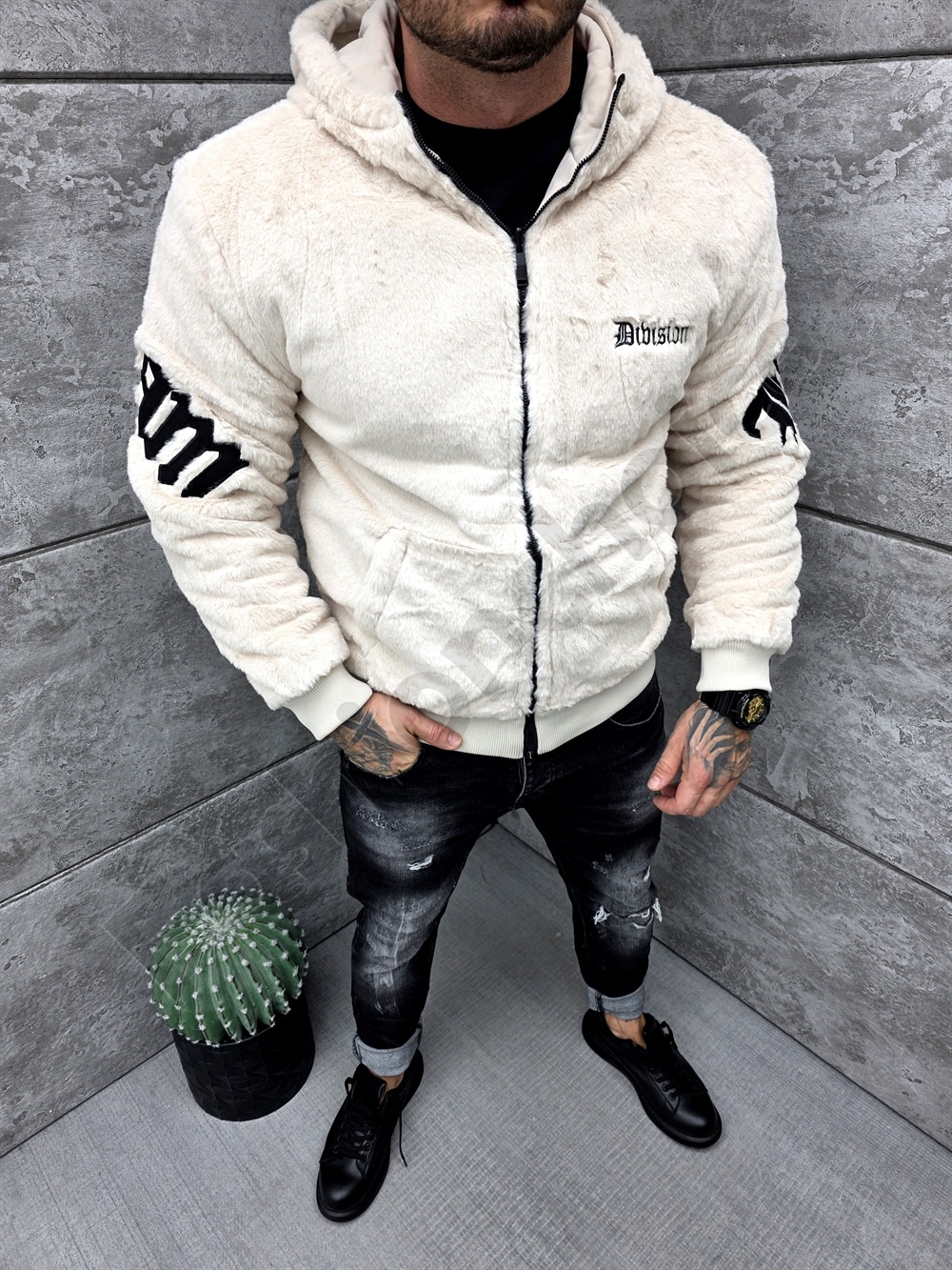 Geaca pentru barbati cu doua fete si aplicatie Back Division Team-capucino cod 250018-2