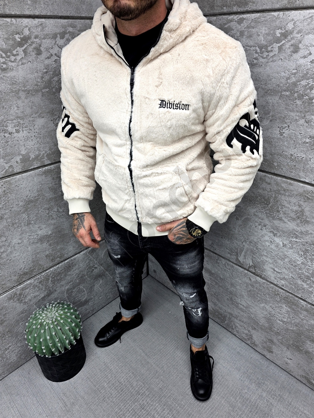 Geaca pentru barbati cu doua fete si aplicatie Back Division Team-capucino cod 250018-2