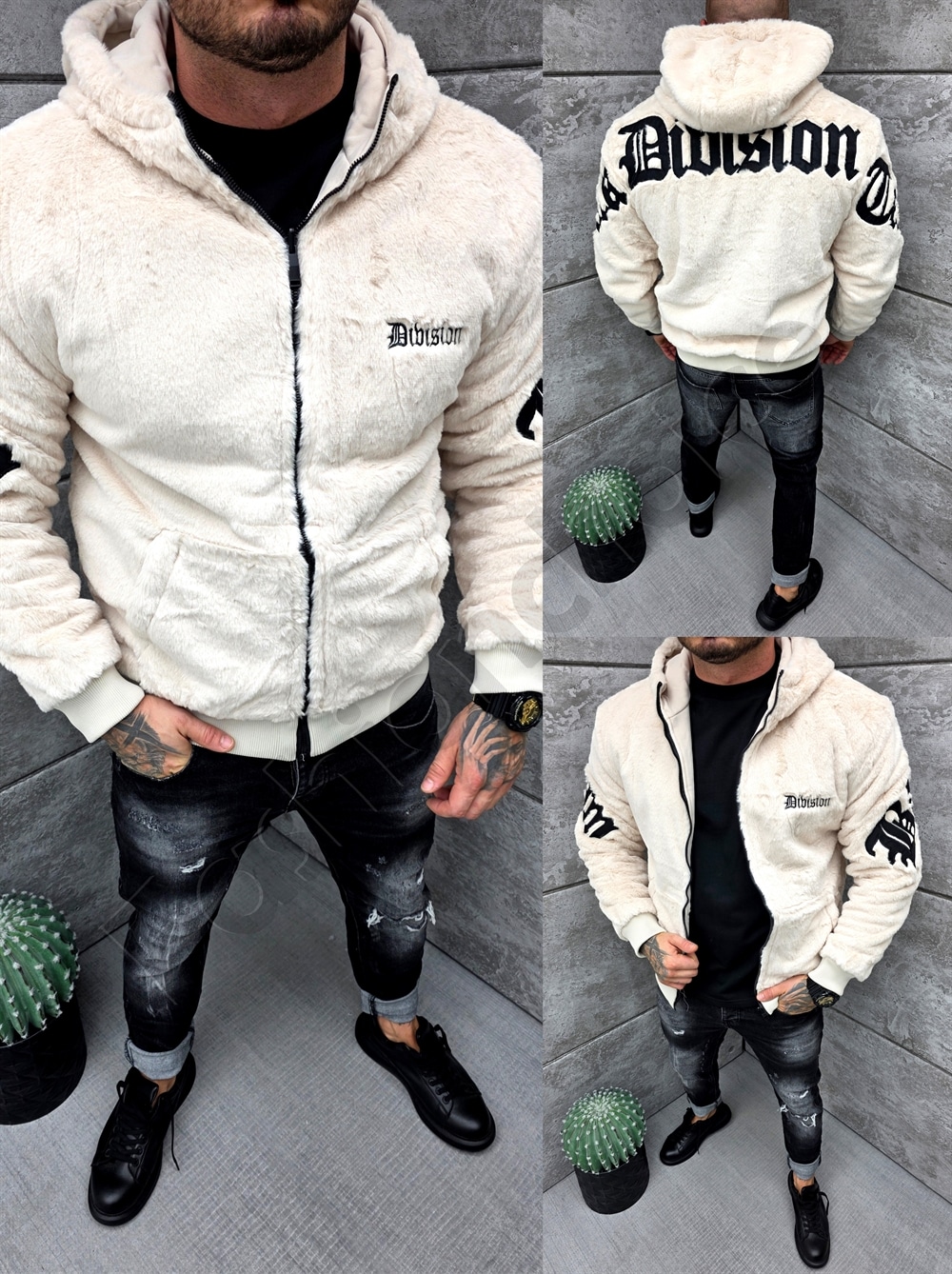 Geaca pentru barbati cu doua fete si aplicatie Back Division Team-capucino cod 250018-2
