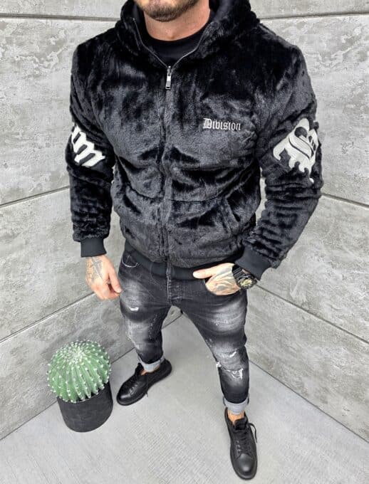 Geaca pentru barbati cu doua fete si aplicatie Back Division Team-negru cod 250018
