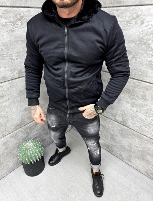 Geaca pentru barbati cu doua fete si aplicatie Back Division Team-negru cod 250018