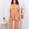 Compleu maxi din tricotaj finut cu tunica in clos-capucino cod 10049-6
