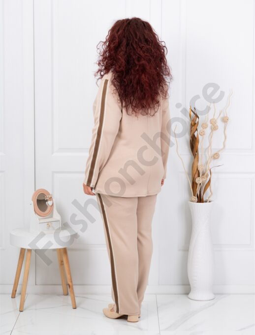 Compleu maxi sport-elegant din doua piese blazer si pantalon-capucino cod 1467-1