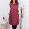 Vesta lunga super maxi cu gluga-bordo cod 24048-1