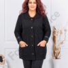 Cardigan maxi tricotat cu nasturi-negru cod 2072