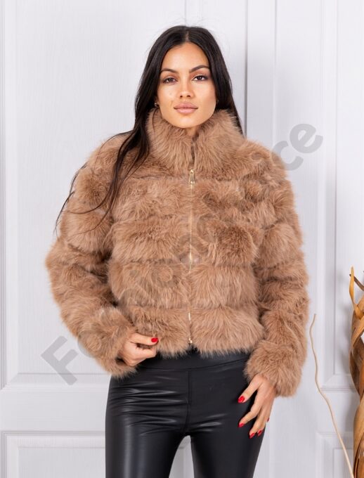 Palton elegant de dama din blana eco-camel cod XY331-3