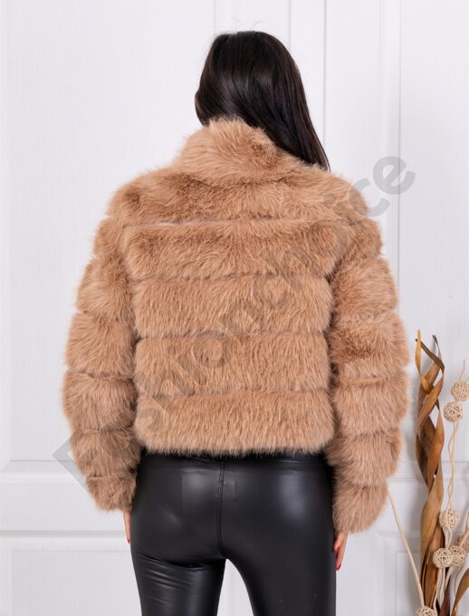 Palton elegant de dama din blana eco-camel cod XY331-3