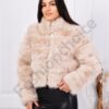 Palton elegant de dama din blana eco-capucino cod XY331-2