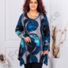 Tunica maxi in clos cu elastan si imprimeu abstract cod 25123-2