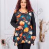 Tunica maxi in clos cu angora si elastan-flori de foc cod 25126-1