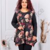 Tunica maxi in clos cu angora si elastan cu print floral-bordo cod 25126-2