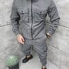 Compleu gros pentru barbati cu gluga si buzunare cargo-gri cod 2006-2