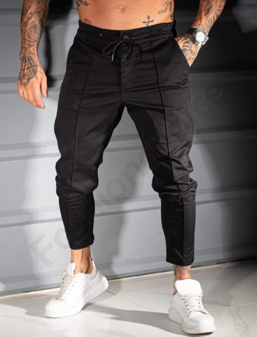 Pantalon sport/elegant cu buzunare-negru cod 221331