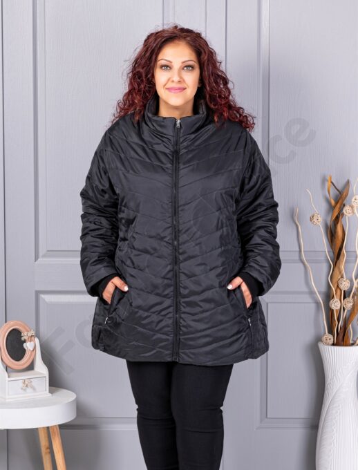 Geaca usoara super maxi in culoare negru cod 25049