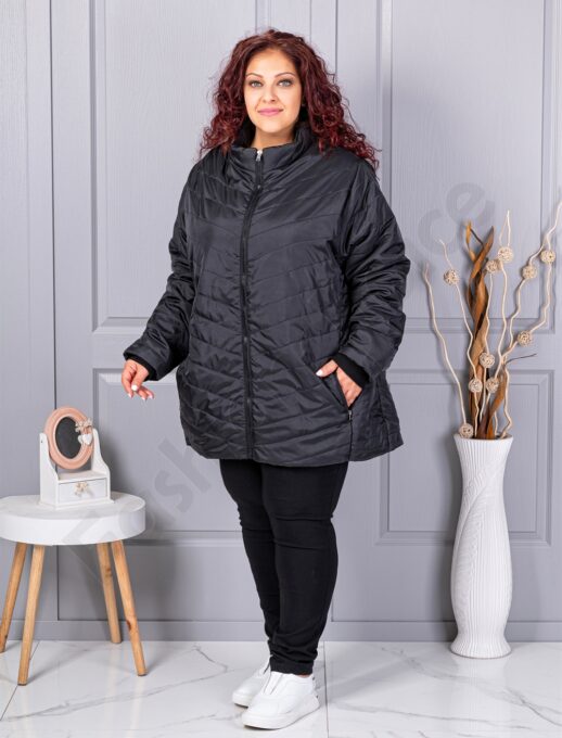 Geaca usoara super maxi in culoare negru cod 25049