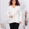 Tunica maxi din tricotaj finut cu decortie din pietricele-sampanie cod 8353-2