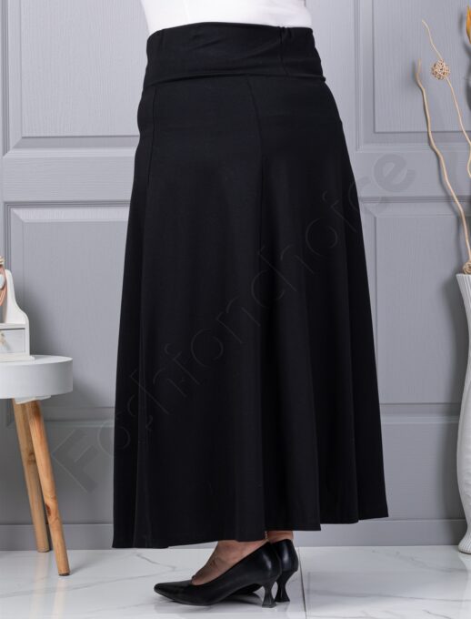 Fusta din material gros in cloș-negru cod 25365