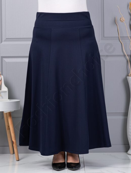 Fusta din material gros in cloș-albastru inchis cod 25365-2