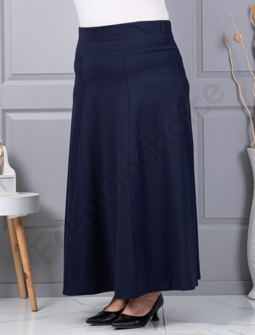 Fusta din material gros in cloș-albastru inchis cod 25365-2