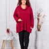 Tunica super maxi cu decolteu grecesc-bordo cod 17561-3