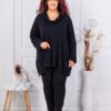 Tunica super maxi cu decolteu grecesc-negru cod 17561