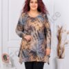 Tunica maxi in clos din angora si elastan cu imprimeu in degrade-ocru cod 25362-3
