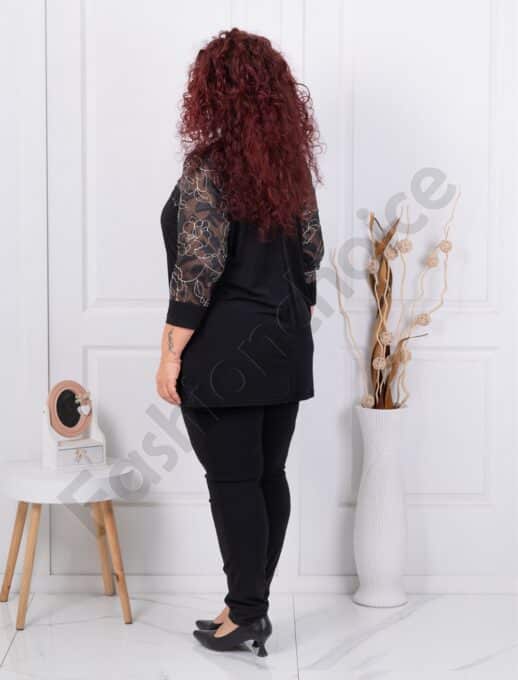Tunica eleganta maxi cu tull brodat cod 1472