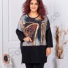 Tunica super maxi din material gros cu imprimeu in degrade-auriu cod 1892