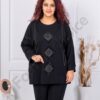 Tunica maxi cu aplicatie din pietricele-negru cod 9087