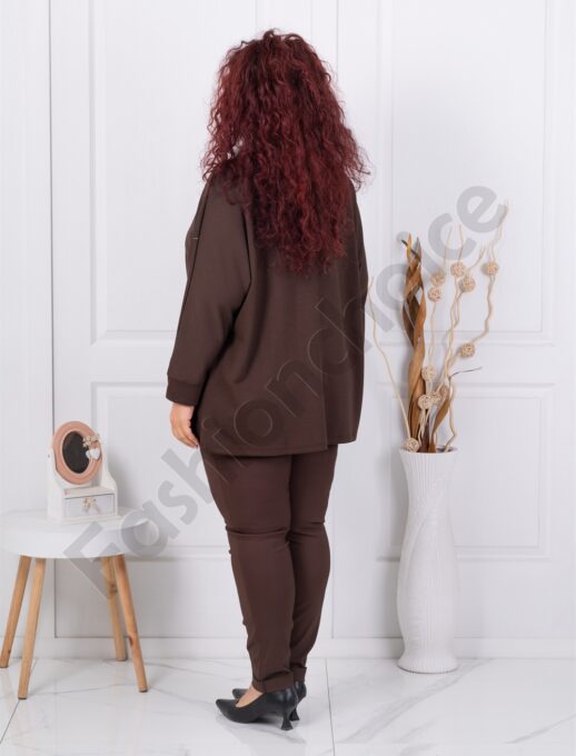 Tunica maxi cu aplicatie din pietricele-ciocolata cod 9087-1