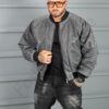 Geaca groasa Oversize pentru barbati cu guler la baza gatului-grafit cod 6011