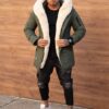Parka pentru iarna cu gluga si eco blana-kaki cod 7973-2