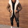 Parka pentru iarna cu gluga si eco blana-moca cod 7973-1