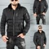 Geaca bomber pentru iarna din material rezistend la apa-negru cod 17301