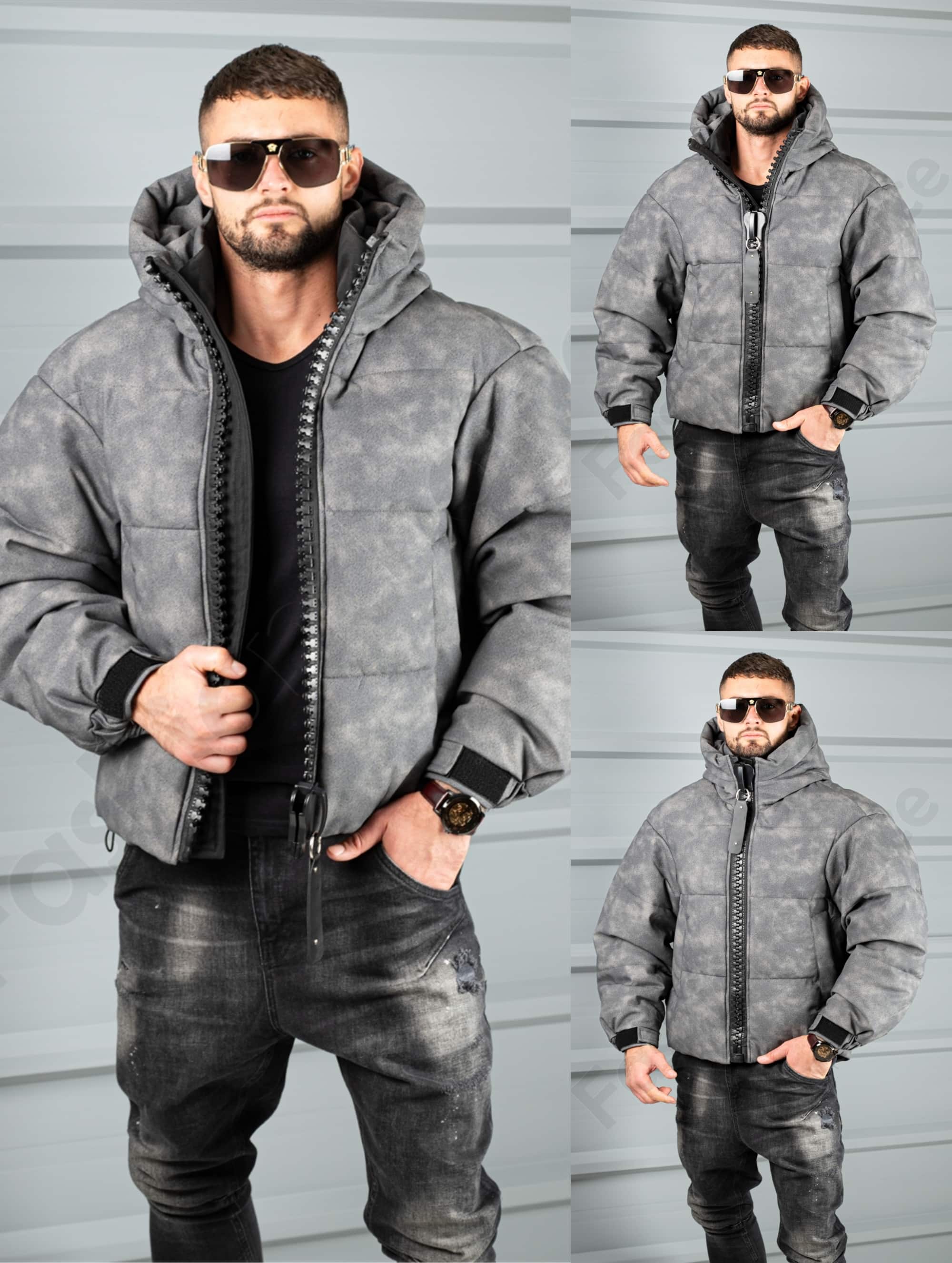 Geaca barbati Oversize pentru iarna cu fermoar mare cod 88539