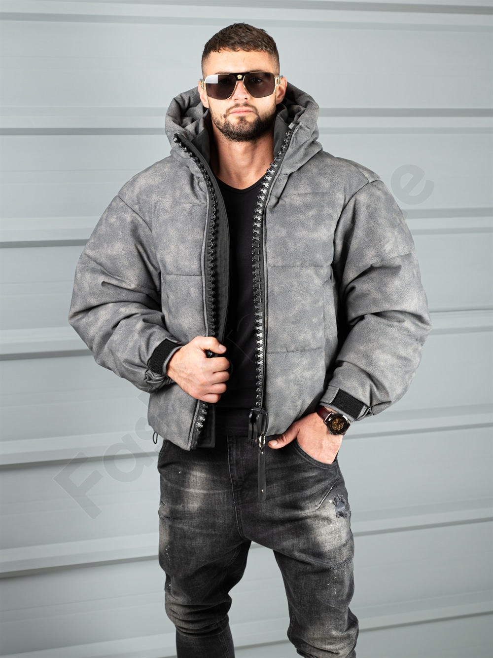Geaca barbati Oversize pentru iarna cu fermoar mare cod 88539