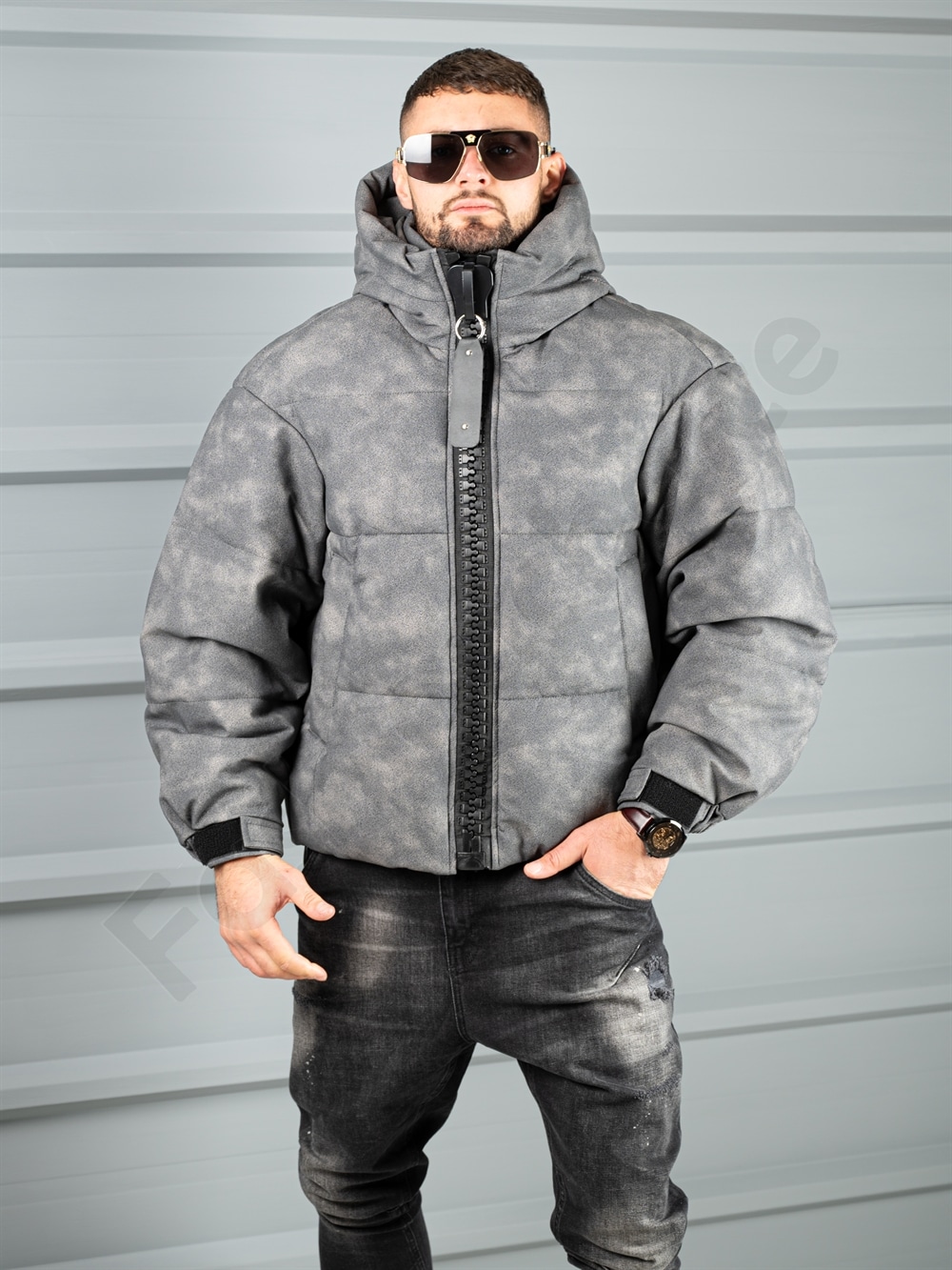 Geaca barbati Oversize pentru iarna cu fermoar mare cod 88539