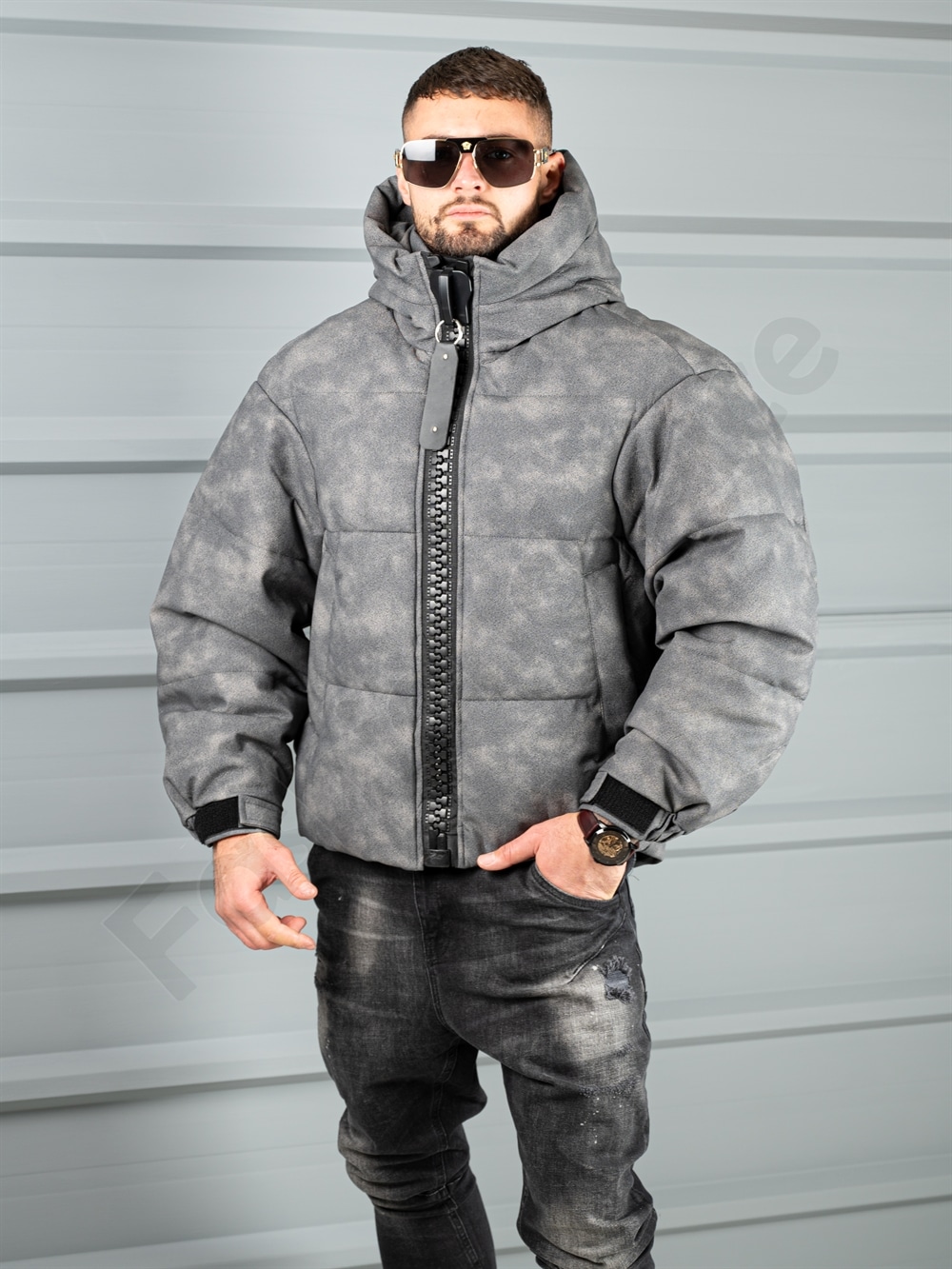 Geaca barbati Oversize pentru iarna cu fermoar mare cod 88539