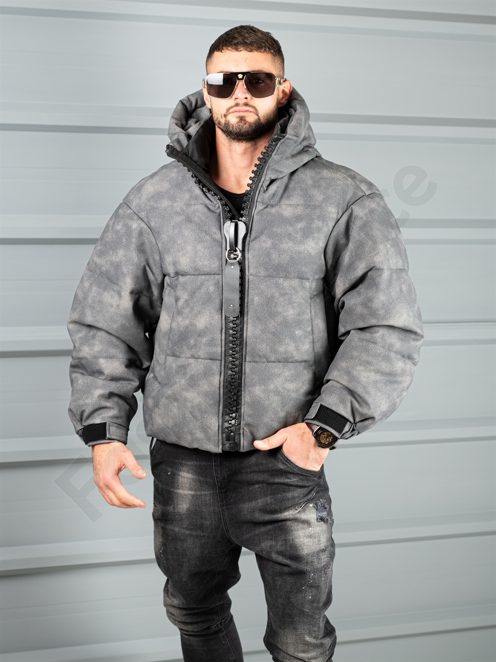Geaca barbati Oversize pentru iarna cu fermoar mare cod 88539